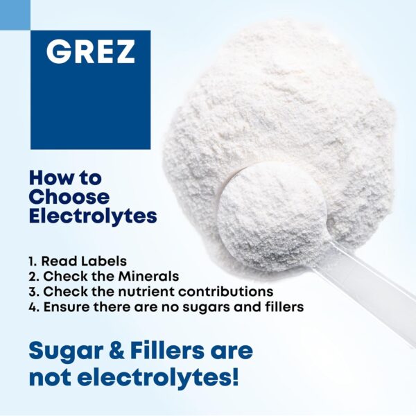 GREZ ELEC-Vital Electrolytes Powder No Sugar - Hydration Powder, Keto Electrolytes No Sugar - Complete Mineral Support, Sodium, Potassium, Magnesium, Zinc - 60 Servings