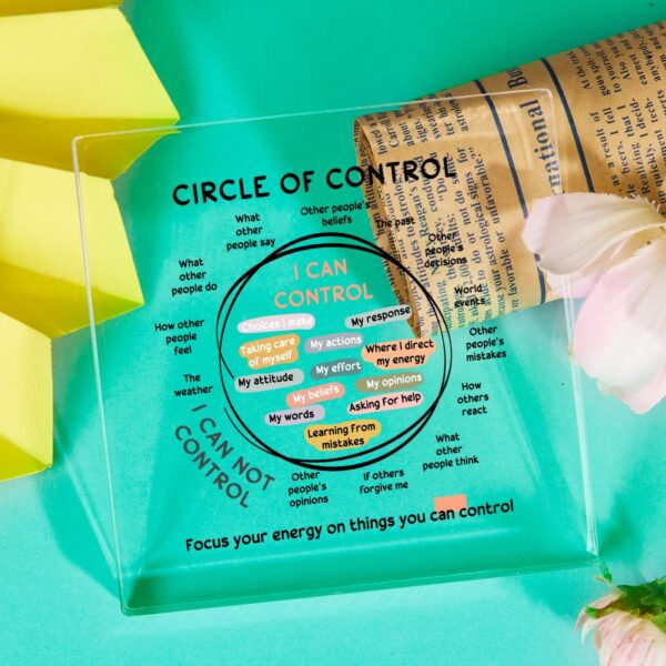 Mental Health Things I Can Control Decor - Therapy Office Acrylic Gifts - Psychology Art Decor for Treatment Room Office School Classroom - Art Decorations for Therapist Office Living Room Bedroom