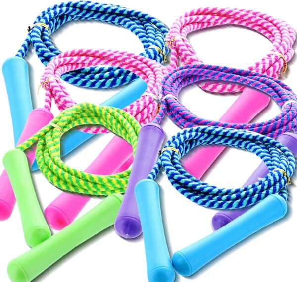 81EcTPEs8TL._AC_SL1500_.jpg GiftExpress Adjustable Size Colorful Jump Rope for Kids and Teens - Outdoor Indoor Fun Games Skipping Rope Exercise Fitness Activity and Party Favor - Assorted Colors Pack of (6)