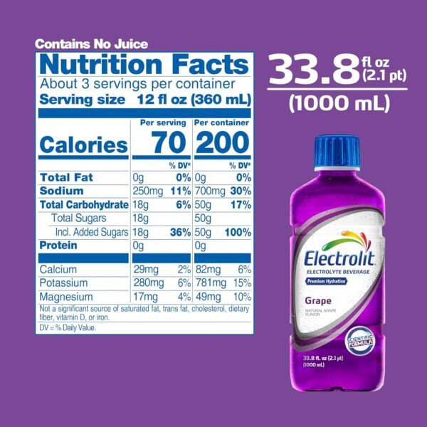 81Ed4bc3O7L._SL1500_.jpg Electrolit Hydration Electrolyte Drinks, Sports Beverages with Electrolytes 6 Pack (Grape)