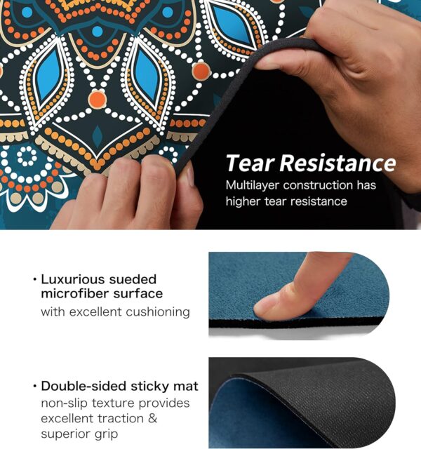 Round Meditation Pilates Yoga Mat Luxury Suede Large Yoga Mat Natural Rubber Non-Slip Base is ery Suitable for Meditation, Stretching, Yoga Environmental Protection, Fitness Exercise, Home and Outdoor. 140CM Diameter