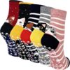 Hellomamma Grip Socks for Women, Non Slip Yoga Animal Socks for Pilates Dance Hospital Ballet Workout Non Skid Cat Socks