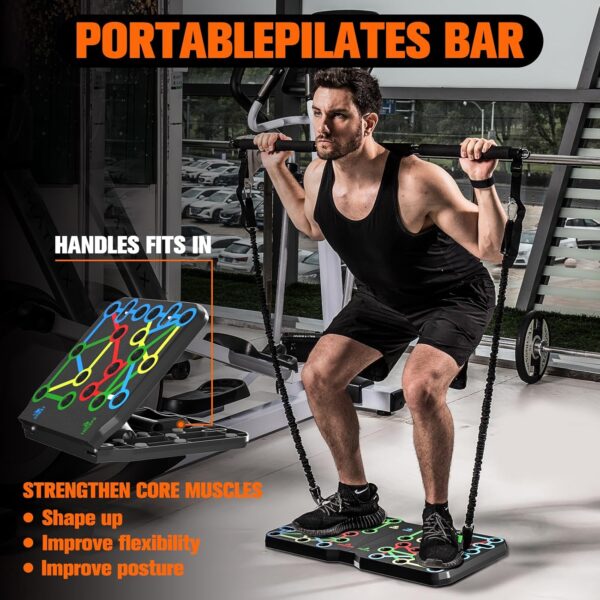 AERLANG Push Up Board, Portable Multi-Function Foldable 10 in 1 Push Up Bar, Push up Handles for Floor,Professional Push Up Strength Training Equipment