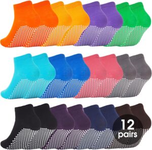 Grip Socks for Women Pilates Yoga Socks Non Slip Hospital Socks Ankle Slipper Socks 5/12 Pairs