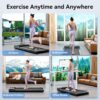 Walking Pad Treadmills for Home Office, Under Desk Walk Mat with APP and Remote Control, 3 in 1 Portable Exercise Equipment, Compact Jogging Running Machine for Small Space, 300 Lbs Capacity