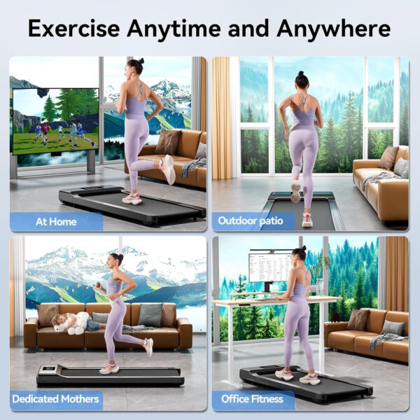 Walking Pad Treadmills for Home Office, Under Desk Walk Mat with APP and Remote Control, 3 in 1 Portable Exercise Equipment, Compact Jogging Running Machine for Small Space, 300 Lbs Capacity