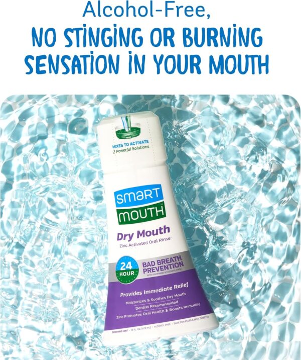 SmartMouth Activated Dry Mouth Mouthwash, Dry Mouth and Bad Breath Relief, Mint, 16 fl oz, 2 Pack