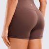 CRZ YOGA Women's Naked Feeling Biker Shorts - 4 Inches High Waist Yoga Workout Running Gym Spandex