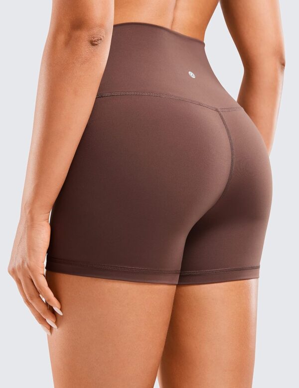 CRZ YOGA Women's Naked Feeling Biker Shorts - 4 Inches High Waist Yoga Workout Running Gym Spandex