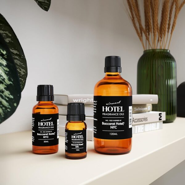 Hotel Diffuser Oil Inspired by The Baccarat Hotel Scent No. 1023 - AirScent Love Affair Essential Oil Blend - 10 mL, 0.34 fl oz Glass Bottle with Dropper Cap for Aromatherapy Diffusers and Humidifiers