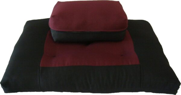 D&D Futon Furniture Zabuton Zafu Set, Yoga, Meditation Seat Cushions, Kneeling, Sitting, Supporting Exercise Pratice Zabuton & Zafu Cushions. (Burgundy)