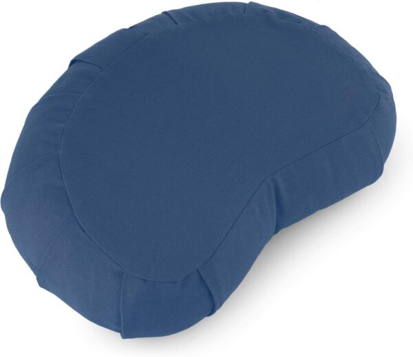 Meditation Cushion | CRESCENT Zafu Meditation Cushion with Removable Washable Cover | Certified Organic Cotton Meditation Cushions | Buckwheat Hulls Cushion Meditation Pillow