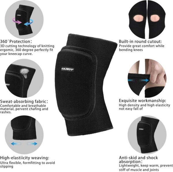 EULANT Kids Knee Pad for Dancers, Soft Anti-Slip Breathable Protective Knee Brace Pad, Volleyball Elastic Knee Support for Yoga Running Cycling Gym Workout Exercise, Kneepads for Junior Youth