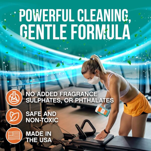 Fitness Equipment Wipes - Cleaning Wipes for Yoga Mats, Pilates Studios, Gyms, Peloton & Cycle Bikes, Spas - Fragrance-Free Wipes Surface Cleaning for Home, Office, Gym 75-Count