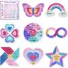 90 Pcs Sensory Strips for Anxiety Relief Items, Calm Strips with 10 Different Style, Unique Sensory Stickers for Relieve Adults Teens Fidgets Stress (Purple)