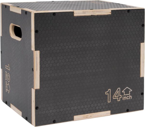 3 in 1 Non-Slip Wooden Plyo Box Plyometric Box Jumping Exercise, Multiple Sizes