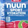 Nuun Sport Electrolyte Powder Packets - Strawberry Kiwi Flavor, 5 Essential Electrolytes for Hydration, Easy Open Drink Mix with Magnesium, 1g Sugar, Non GMO, Vegan, 16 Single Serving Sticks