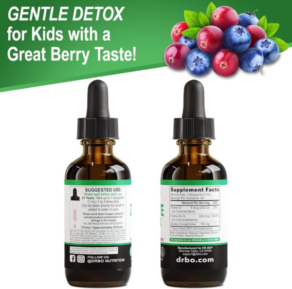 Zeolite Detox for Kids Liquid Drops - Advanced Clinoptilolite with Pure Vitamins B12 & D - Kids Gentle Body Daily Cleanse Focus & Speech Extra Clinoptilolite Zeolite Drops Detox Cleanse Supplement 2oz
