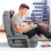 STHOUYN Comfy Floor Chair Bedroom 2 USB Charging Ports, 5-Position Couch Gaming Lounge Chairs Adults, Indoor Folding Lazy Sofa Meditation Arm Dorm Chair Living Room (Grey)