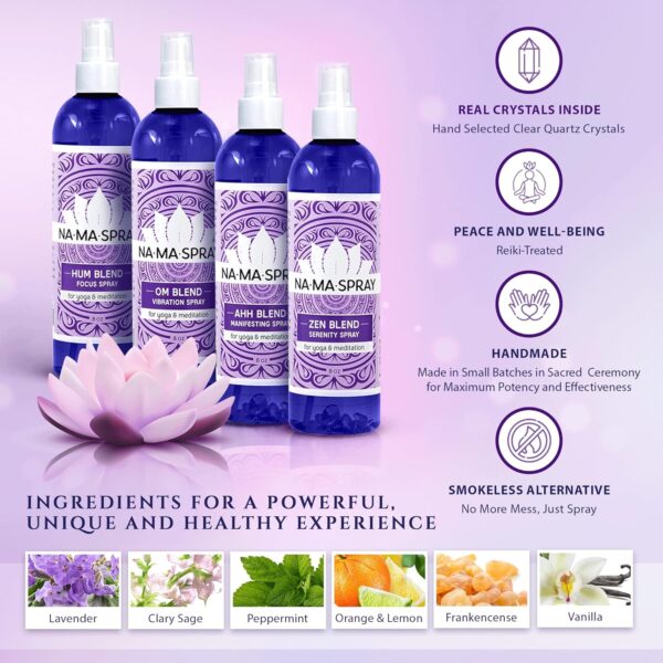 Clary Sage & Lavender Scented Aromatherapy Spray for Aura Cleansing - Energy Clearing Mist for Spiritual Protection, Meditation, Manifestation, and Positive Vibes. AHH Blend. 8oz 2pk