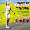 Jump Rope, Weighted Jump Rope for Women, Heavy Jump Ropes for Fitness, Adult Skipping Rope for Home Workout, Weight Loss, Shaping Body, Boxing, Strength Training, Total Body Exercise Equipment