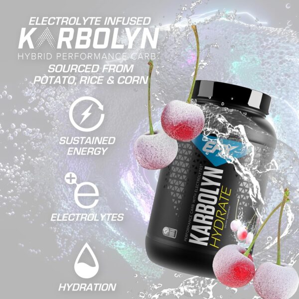 EFX Sports Karbolyn Hydrate | Carbohydrate Powder + Electrolytes | Sugar Free Sports Drink Mix | Fuel & Hydration | Stimulant Free | 66 Servings (White Cherry Frost)