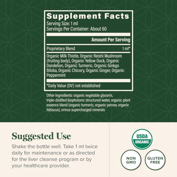 Global Healing Liver Health - Organic Milk Thistle Supplement for Detox & Gallbladder Support - Dandelion Root Supplement for Cleanse & Repair (2 Fl Oz)