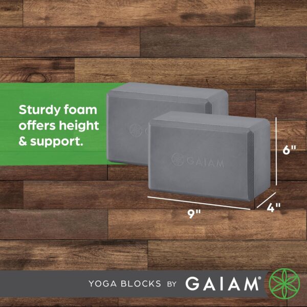 Gaiam Yoga Block - Supportive Latex-Free Eva Foam - Soft Non-Slip Surface with Beveled Edges for Yoga, Pilates, Meditation - Yoga Accessories for Stability, Balance, Deepen Stretches