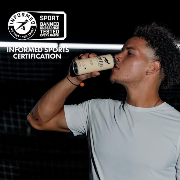 81Fvjnn58OL._SL1500_.jpg G.O.A.T. Fuel Energy Drink, Natural Caffeine, Electrolytes, BCAAs, Cordyceps Mushrooms & Antioxidants, Lightly Carbonated Pre Workout & Sports Energy Drink, 12-Pack, 12 fl oz, Pineapple Cream Soda