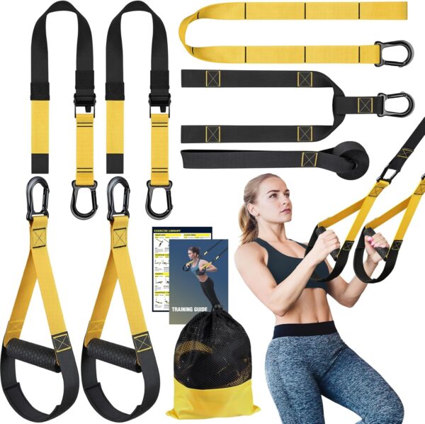 81FxihUAQbL._AC_SL1500_.jpg Home Resistance Training Kit, Extension Strap Door Anchors,Powerlifting Strength Workout Straps Full Body Complete Home Gym Body Core Exercise