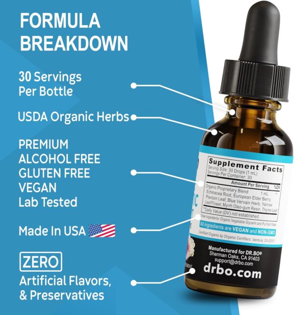 Lymphatic Drainage Supplements Drops - Organic Lymphatic Support Liquid Drops Cleanse with Echinacea for Lymph System Support Supplement, Lymph Node Detox Cleanse System Drainage - 1oz Vegan Non-GMO