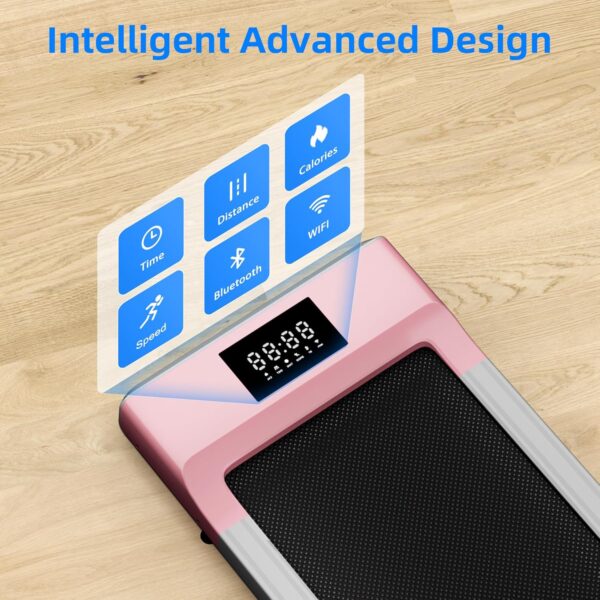 Under Desk Walking Pad Treadmill for Home Office, Intelligent Walk Mat with APP and Remote Control, Portable Exercise Workout Equipment, Super Quiet Walking Jogging Running Machine
