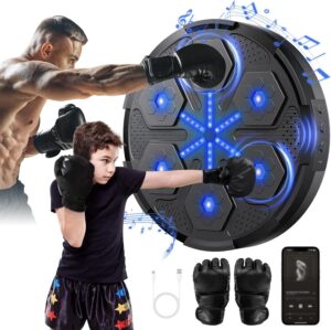 2025 Upgrade Music Boxing Machine, 5.0 Smart Bluetooth Boxing Machine Trainer with Boxing Gloves, Music Boxing Machine for Adults Kids, Boxing Target Workout Equipment for Home Office Gym