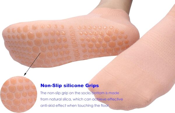 Tamlien Yoga & Pilates Grip Socks - Non-Slip, Barefoot, Pregnant-Friendly Crew Socks for Yoga, Barre & Sports