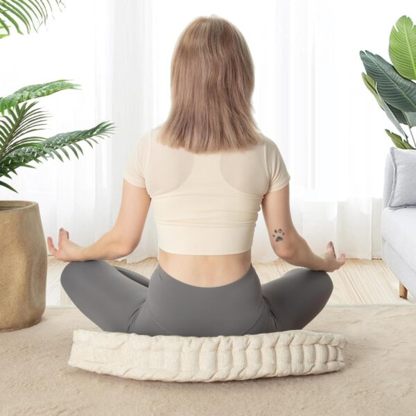 Floor Pillow for Adults, Meditation Cushion for Sitting or Yoga, Classroom Seating for Kids with Velcro Fastener, Pizza Cushion 20"*20"