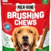Milk-Bone Brushing Chews Daily Dental Dog Treats, Chicken Flavor, Large, 25 Count