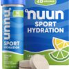 Nuun Sport Electrolyte Tablets - Dissolvable in Water, Lemon Lime, 5 Essential Electrolytes for Hydration, 1g Sugar Drink Mix, Vegan, Non-GMO, 4 Pack (40 Total Servings)