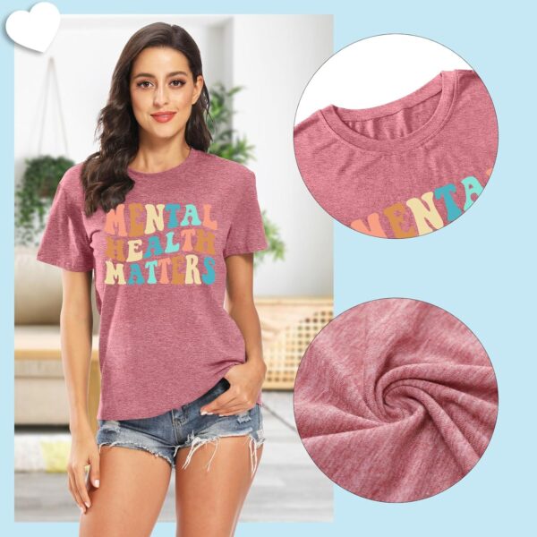 Mental Health Matters Shirt for Women Be Kind Shirt Therapist Shirt Positive Short Sleeve Psychologist Tee Tops