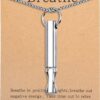 Mindfulness Breathing Necklace Stress Relief Pendant Stainless Steel Anxiety Breathe Necklace for Women Men