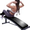 Finer Form Gym-Quality Sit Up Bench with Reverse Crunch Handle - Curved Ab Workout Bench for Your Home Gym. More Effective than an Ab Machine or Ab Roller. Get Abdominal Weight Bench for Decline Bench Press Right in Your Home Gym.