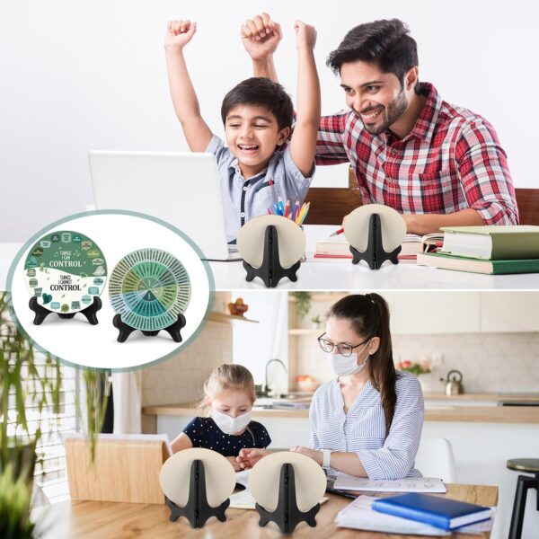 2 Pcs Things I Can Control Therapy Office Desk Decor Feelings Wheel Chart Calming Emotions Wheel Poster Mental Health Feelings Psychology Decor for Home Office Counselor Women Men(Greenery)