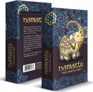 Namaste Stress Reducing Cards - Self Care Cards, Anxiety and Stress Relief Gifts, Mindfulness & Meditation Cards, Mindful gifts for Women - MSS Inc