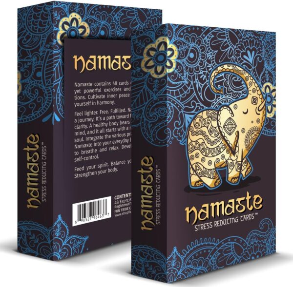 Namaste Stress Reducing Cards - Self Care Cards, Anxiety and Stress Relief Gifts, Mindfulness & Meditation Cards, Mindful gifts for Women - MSS Inc