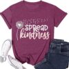 81H5FhPD5PL._AC_SL1500_.jpg Spread Kindness T Shirt for Women Summer Dandelion Graphic Tees Casual Funny Sayings Letter Printed Cute Shirts Tops