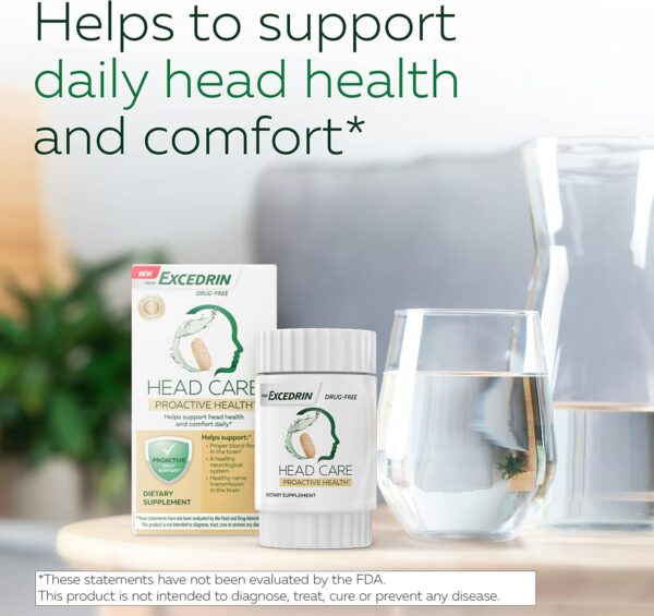 Excedrin Head Care Proactive Health with Magnesium, Riboflavin, Vitamin B6, Folic Acid and Vitamin B12, Dietary Supplement Supports Head Health and Comfort Daily – 110 Count