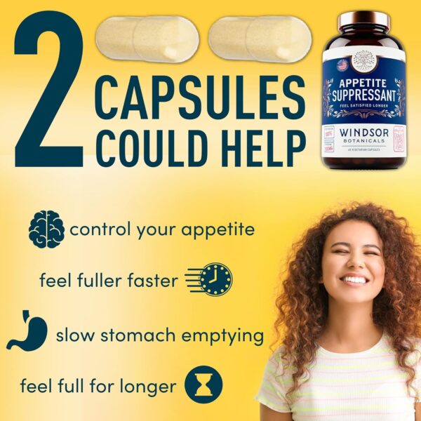 Appetite Suppressant for Weight Loss - Garcinia Cambogia, Glucomannan Appetite Control Supplements and Metabolism Booster for WeightLoss - Lose Weight Fast for Women and Men - 60 Veggie Diet Pills