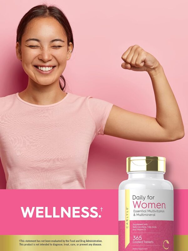 Carlyle Women's Daily Multivitamin | 365 Tablets | Vitamin and Mineral Supplement | Non-GMO, Gluten Free Pills