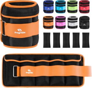 Fragraim Adjustable Ankle Weights 1-3/4/5/6/8/10/12/15/20 LBS Pair with Removable Weight for Jogging, Gymnastics, Aerobics, Physical Therapy