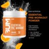 RAW Essential Pre-Workout Powder (Orange) - Chris Bumstead Sports Nutrition Supplement for Men & Women - Preworkout Energy Powder with Caffeine, L-Citrulline, L-Tyrosine, & Beta Alanine Blend