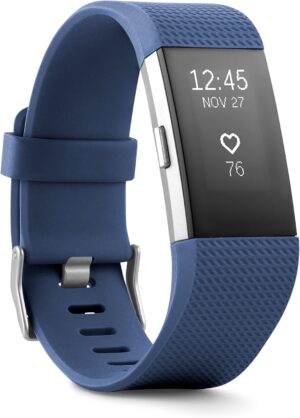 Fitbit Charge 2 Heart Rate + Fitness Wristband, Blue, Large (US Version), 1 Count